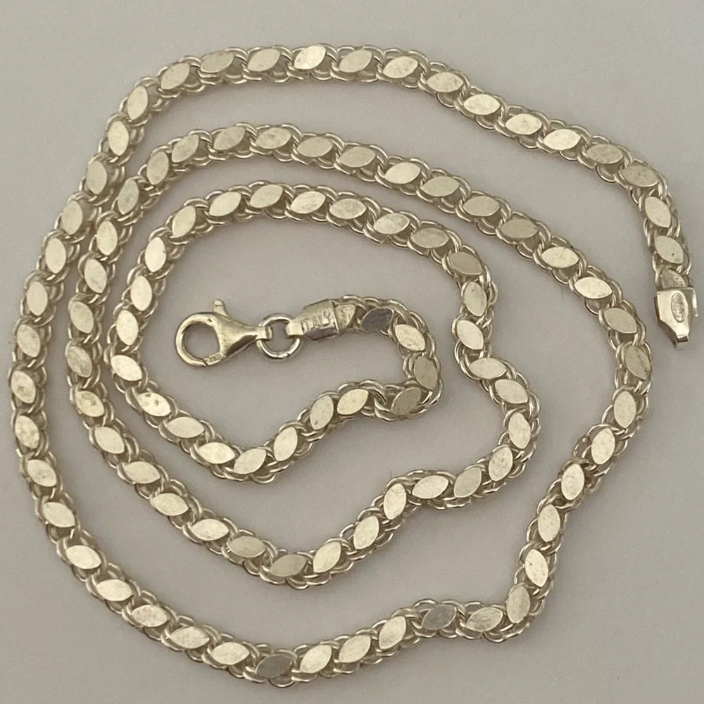925 silver 23.5” 4mm handmade chain necklace Unisex